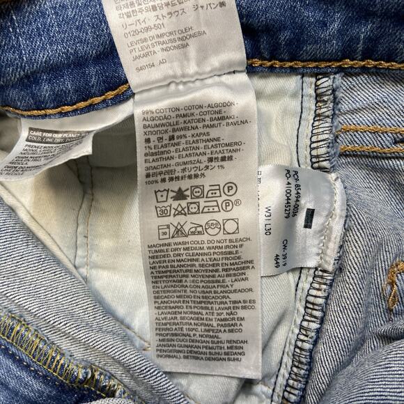 Levi’s 531 Skinny Jeans Men’s Size 31x29 Blue Denim - Picture 10 of 11